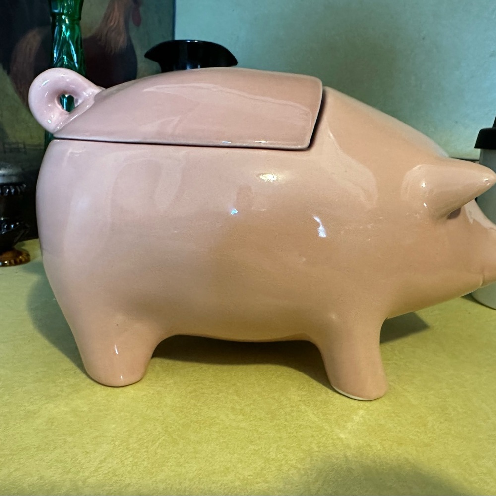 Rae Dunn Pink Ceramic Pig Container - Picture 4 of 8